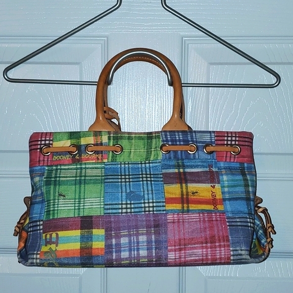 Dooney & Bourke Madras Plaid Picnic Ants Satchel - Picture 15 of 16